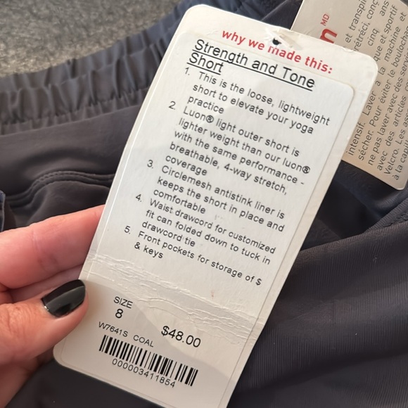 Charcoal Lululemon Strength and Tone Shorts (brand new) - Picture 3 of 6